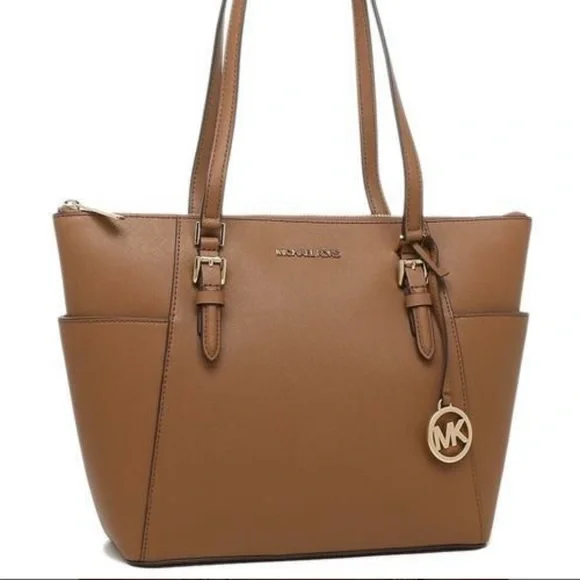 MICHAEL KORS Charlotte Large Leather Top-Zip Tote - Picture 11 of 16
